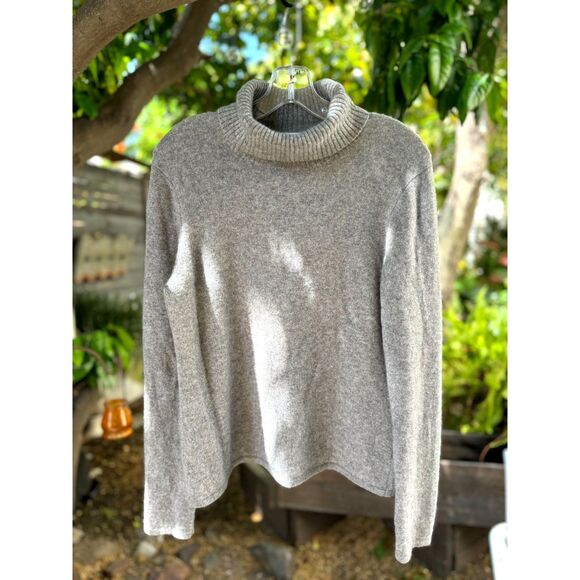 Peck & Peck Light Grey 100% Cashmere Long sleeve Turtleneck Sweater Size XL - Picture 1 of 5